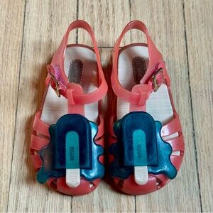 Mini Melissa Coral and Blue Popsicle Sandals